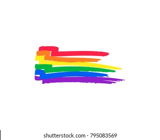 Vector Icon Flag. The Colors Of The Rainbow. Illustration Of A Gay Pride Flag Eps Jpg