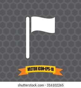 Vector Icon of Flag on Dark Gray Background. Eps.10.