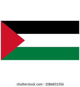 Vector icon flag of Palestine. State of Palestine flag button