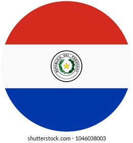 Vector icon flag of Paraguay. Republic of Paraguay flag button