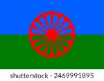 Vector. Icon. Flag of the Romani people. Image.
