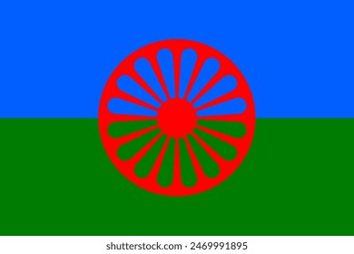 Vector. Icon. Flag of the Romani people. Image.