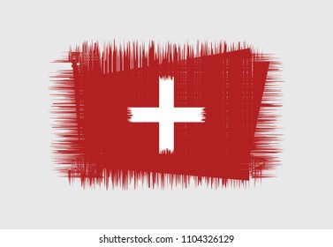 Vector icon flag switzerland isolated on white