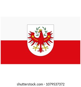 Vector icon flag of Tyrol isolated on white background. Tyrol federal state of Austria