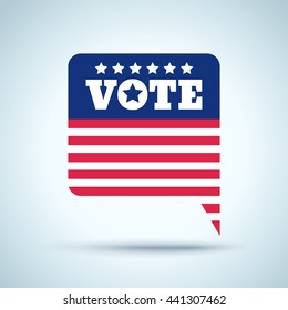 Vector icon with flag USA for for presidential elections