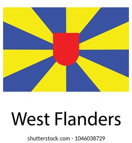 Vector icon flag West Flanders, Flemish Region, Belgium