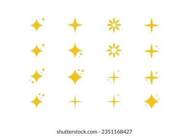 Vector icon flash yellow spark, star icon bright flat design