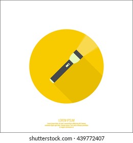 Vector icon with flashlight. 
