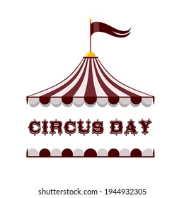 Vector icon of flat circus tent