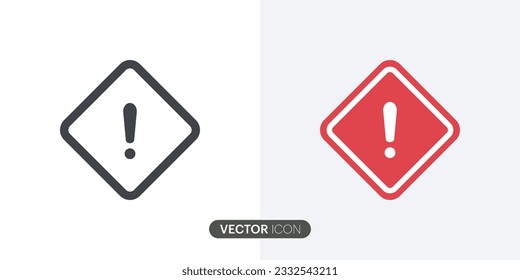  Warning vector icon Flat Icons. Danger warning attention icon outline sign.Different styles of icons set. Hazard warning attention sign with exclamation mark symbol. Vector illustration