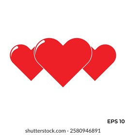 vector icon flat illustration of heart