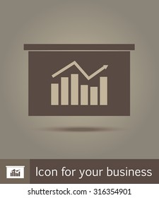 Vector icon. Flat line icon illustration. Graph.