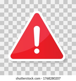 vector icon flat sign symbol with exclamation mark of high voltage hazard