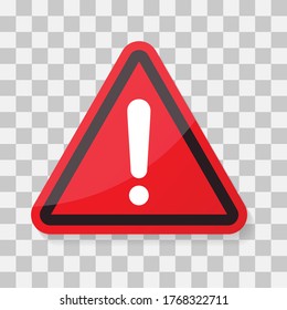 vector icon flat sign symbol with exclamation mark of high voltage hazard