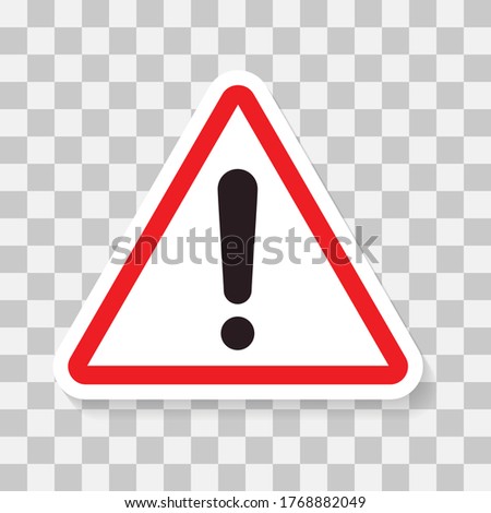 vector icon flat sign symbol with exclamation mark of high voltage hazard