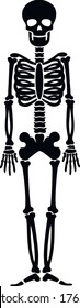 vector icon, flat skeleton, death