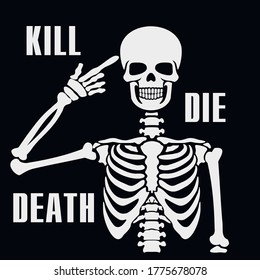 vector icon, flat skeleton, stencil