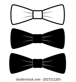 Vector icon flat style black bow tie