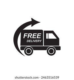vector icon of a flat style cargo truck