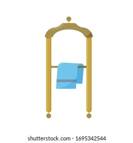 Vector icon. Flat style. Isolated vector illustration on a white background. Clothes hanger with towel.
