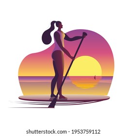 Vector icon in a flat style on the theme of surfing. Vector icon on the theme of surfing.