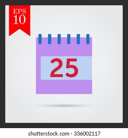 Vector icon of flip calendar page with date