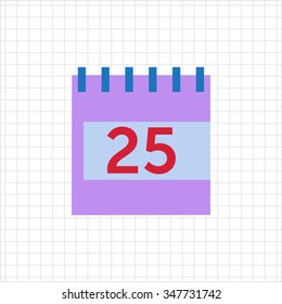 Vector icon of flip calendar page with date