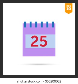 Vector icon of flip calendar page with date