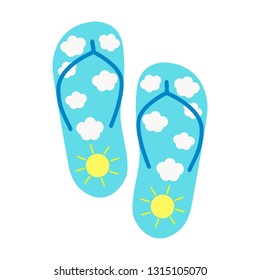Vector icon flip flops. Eps 10