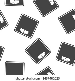 Vector icon of the floor scales for measuring the weight of a person seamless pattern on a white background.