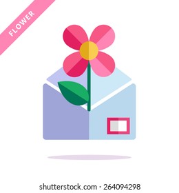 Vector icon flower. Can be used for web design and printing.