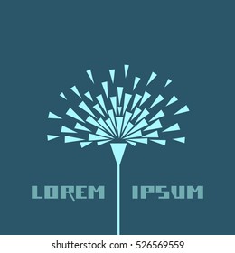 Vector icon flower, firework. Logo design template. Floral abstract original simple illustration for print, web. Blue sign