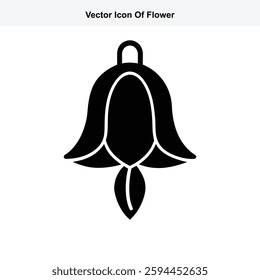 Vector Icon of a Flower Shaped Like a Bell with a Hanging Loop Top