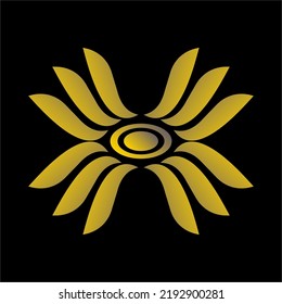 Vector icon of a flower in yellow color. Suitable for various types of businesses, especially in the fashion sector.