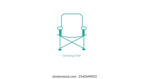 Vector Icon of Foldable Camping Chair for Outdoor Adventures