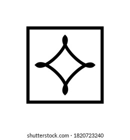 Vector icon of folded triangles. Square with art. Application symbol.