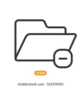 Vector Icon of Folder. Delete Folder Icon. Expand Folder Icon. Delete folder Icon.