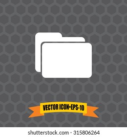 Vector Icon of Folder on Dark Gray Background. Eps.10.