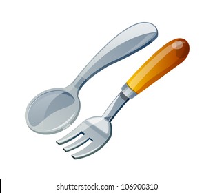 vector icon folk and spoon