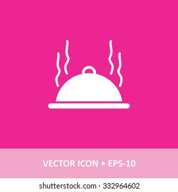 Vector Icon of Food Cover on Magenta Background. Eps.10.