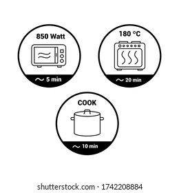 Vector icon. Food preparation symbols. Image to line.