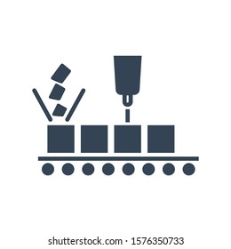 Vector icon food processing plant, canned food