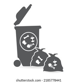 Vector icon for food waste. Set of biodegradable waste icon on white background.