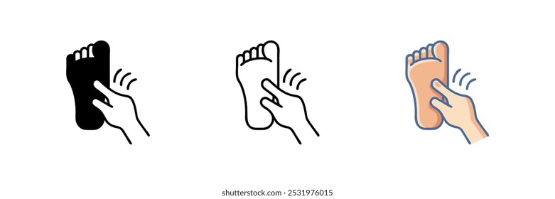 Vector icon of a foot massage, representing relaxation and wellness treatments.