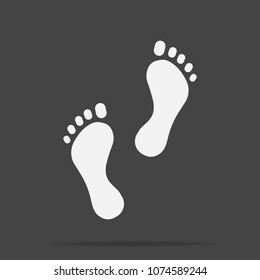 Vector icon of footprint of man. Illustration footprint.