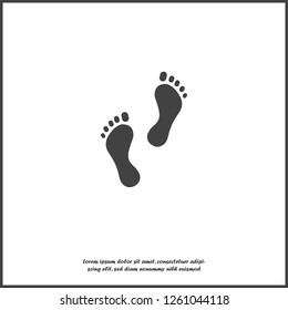 Vector icon of footprint of man. Illustration footprint icon on white isolated background. Layers grouped for easy editing illustration. For your design.