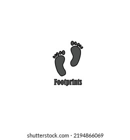 Vector icon of footprints on white background