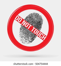 vector icon forbidden to leave fingerprints, touch, stop sign, ban, fingerprint
