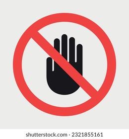 vector icon forbidden stop sign, hand, forbidden, do not cross svg