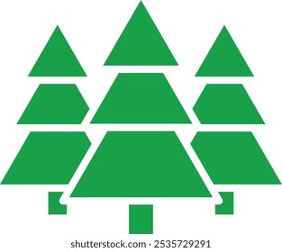 Vector icon of Forest. This icon depicts a group of trees, symbolizing nature, biodiversity, and the importance of forests in environmental health.